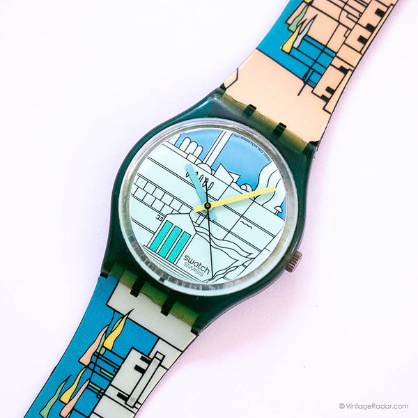 1990 Metroscape Gn109 swatch montre | Millésime de fabrication suisse montre