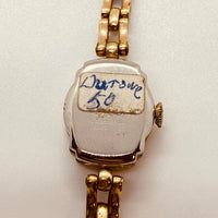 Dial negro chapado en oro de la década de 1950 reloj Para piezas y reparación, no funciona