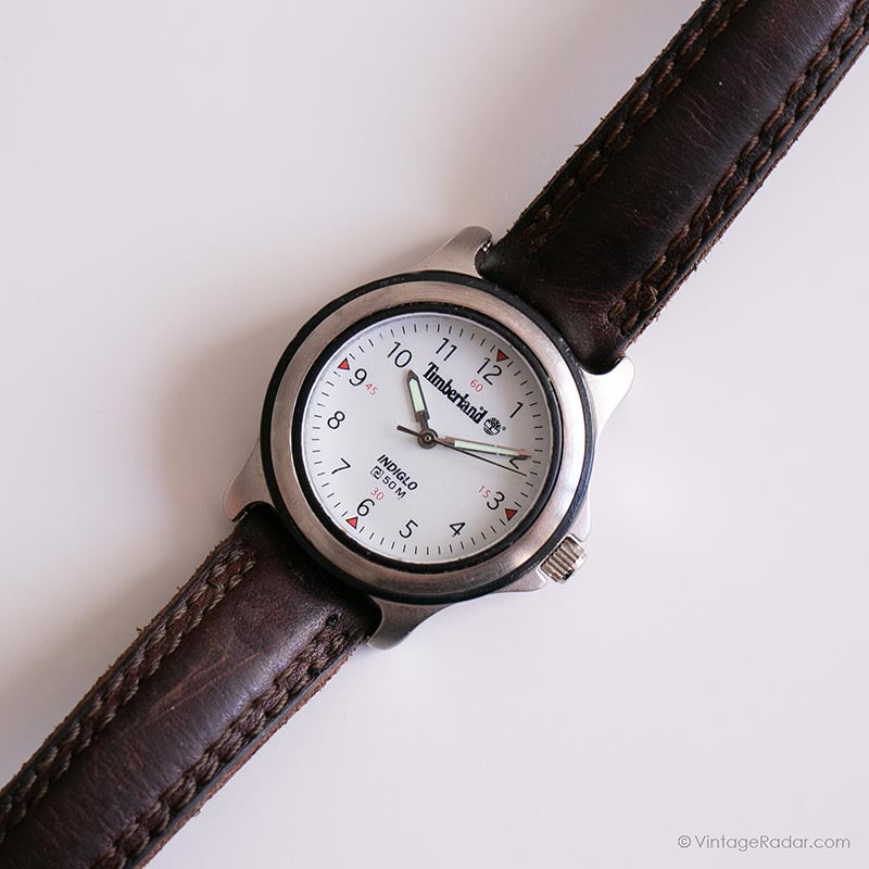 Vintage Timberland Watch Round Dial Silver-tone Wristwatch