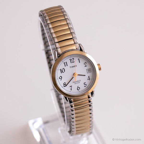 Vintage dos tonos Timex Fecha reloj | Pulsera de pulsera para mujeres