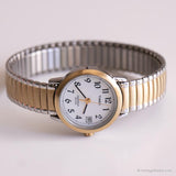 Vintage bicolore Timex Date montre | Bracelet de bracelet pour femmes