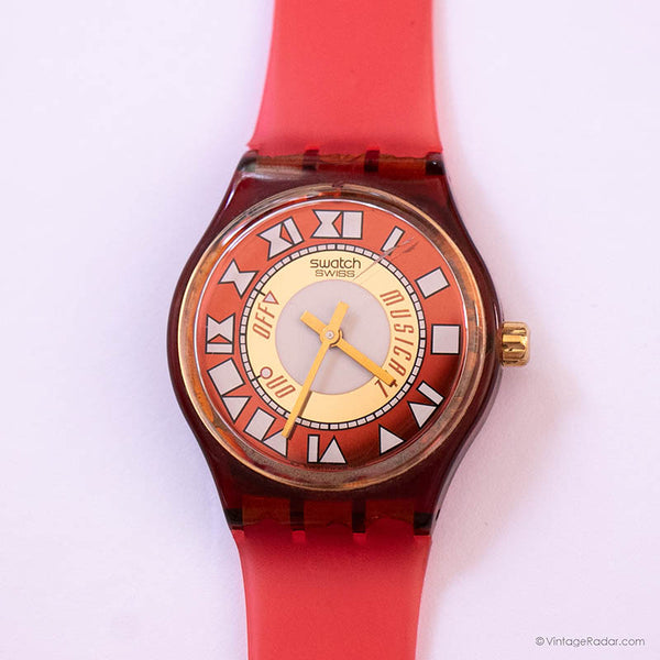 1994 Swatch BROWN PIANO SLF100 Watch | Vintage MusiCall Swatch
