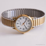 Vintage Stainless Steel Timex Watch for Her | Round White Dial Watch