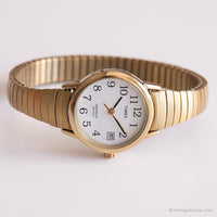 Vintage elegant Timex Indiglo Uhr | Goldtonarmband Uhr für Sie