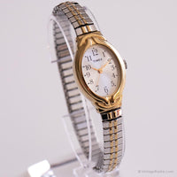 Jahrgang Timex Kleid Uhr für Damen | Elegantes Goldton-Oval Uhr