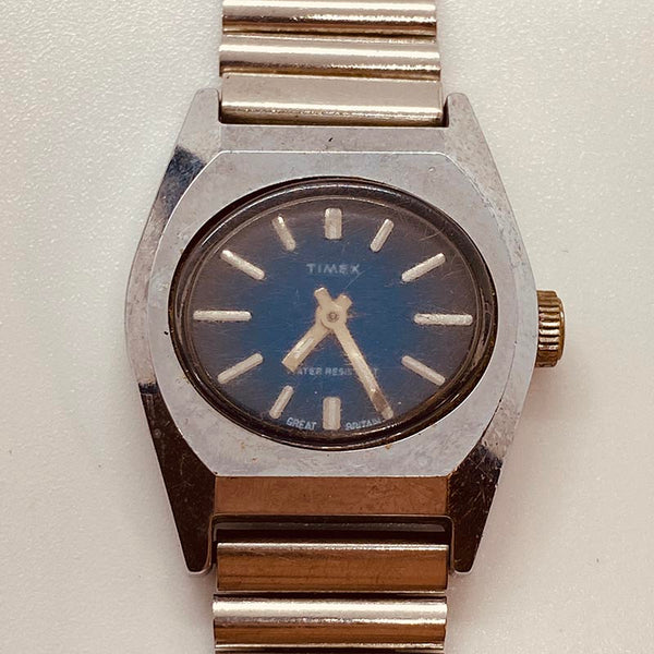 Cadran bleu Timex Modèle de Grande-Bretagne montre pour les pièces et la réparation - ne fonctionne pas
