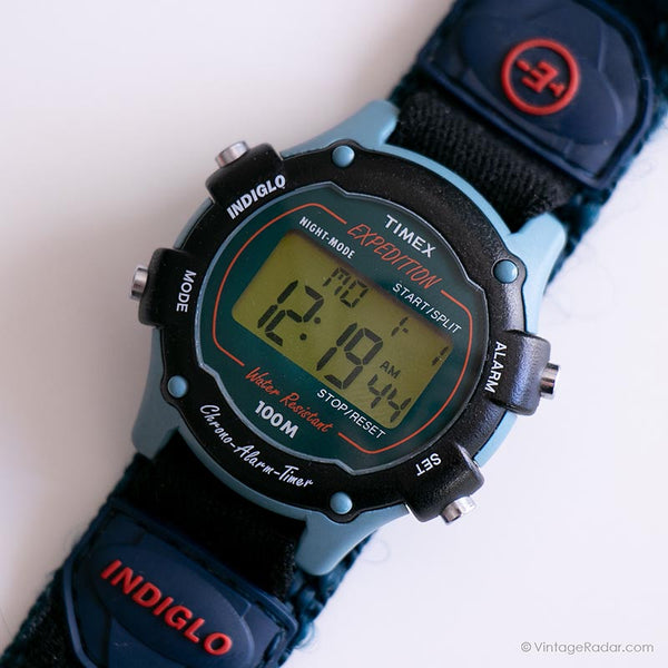 Azul vintage Timex Expedición digital reloj | Alarma chronograph reloj