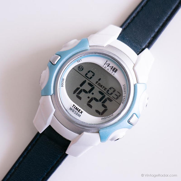 Vintage White Timex Sport Uhr für sie | Digital Chronograph Uhr