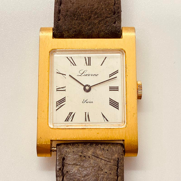 Swiss Vintage Watches Lucerne Rectangular Swiss Made Lucerne Watch