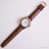 Vintage großes Zifferblatt Pulsar Uhr | Elegant Silberton-Datum Uhr