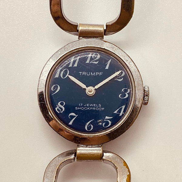 Blauer Zifferblatt Trumpf 17 Juwelen Uhr Für Teile & Reparaturen - nicht funktionieren
