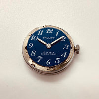 Blue Dial Trumpf 17 Jewels Watch for Parts & Repair - NOT WORKING