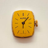 Swiss rectangular hecho Alfex reloj Para piezas y reparación, no funciona