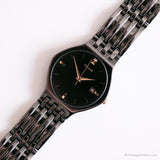 Noir vintage Pulsar montre Pour les femmes | Date analogique du quartz au Japon montre
