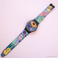 Antiguo Swatch GN114 Blue Flamingo reloj | Colorido 90 Swatch Caballero