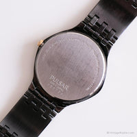 Negro vintage Pulsar reloj para mujeres | Fecha analógica de cuarzo de Japón reloj