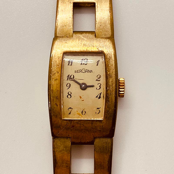 Rechteckige Bergana 17 Rubis Schweizer Uhr Für Teile & Reparaturen - nicht funktionieren