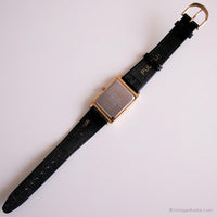 Vintage Rectangular Dress Watch by Pulsar | Elegant Gold-tone Watch