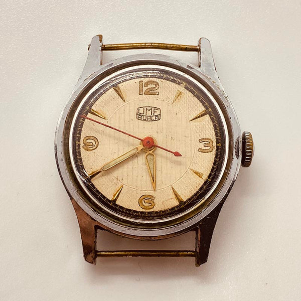 UMF de hombres de los años 70 Ruhla Alemán reloj Para piezas y reparación, no funciona