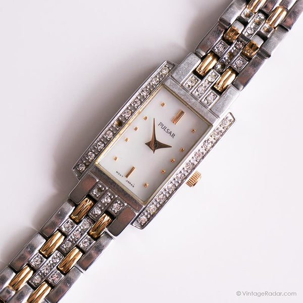 Jahrgang Pulsar Kleid Uhr für Damen | Klein Uhr mit Kristallen