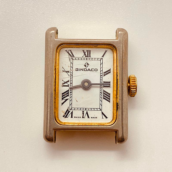 ساعة سينداكو سويسرية مستطيلة الصنع لقطع الغيار والإصلاح - لا تعمل