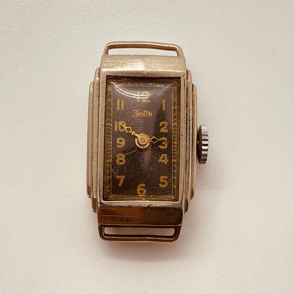 Art deco rettangolare Zentra 167 orologio tedesco per parti e riparazioni - non funziona