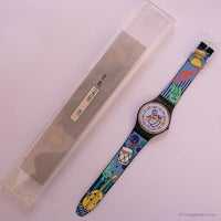 تحصيل 1992 Swatch TUBA GV104 صندوق وأوراق ساعة بحالة النعناع