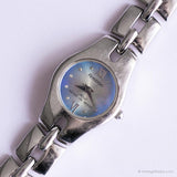 Dial azul vintage Armitron reloj | Brazalete de plata reloj para ella