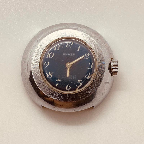 Dial azul Anker 17 joyas alemanas reloj Para piezas y reparación, no funciona