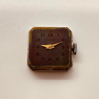 Art Deco Rectangular Arcadia 15 Joyas suizas reloj Para piezas y reparación, no funciona