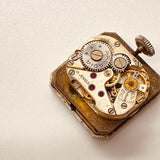 Art déco rectangulaire arcadia 15 bijoux suisse montre pour les pièces et la réparation - ne fonctionne pas