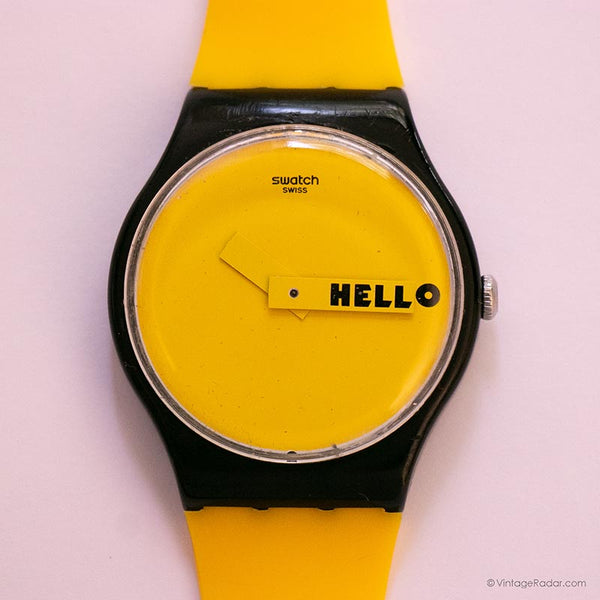 Selten Swatch Neuer Gent Suob120 Ciao Tutti Uhr | Vintage gelb Swatch