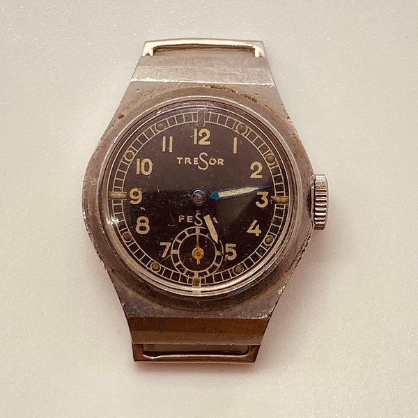 Tresor Festa degli anni '40 Festa Military WW2 703 orologio per parti e riparazioni - Non funziona