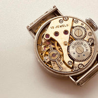 Arcadia suizo hizo 15 joyas reloj Para piezas y reparación, no funciona