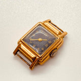 Rectangular Art Deco Gold-Plated Watch for Parts & Repair - NOT WORKING
