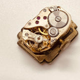 Art déco rectangulaire plaqué or montre pour les pièces et la réparation - ne fonctionne pas