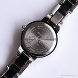 Vintage Black Armitron Ceramic Watch | Crystal Dress Watch for Her