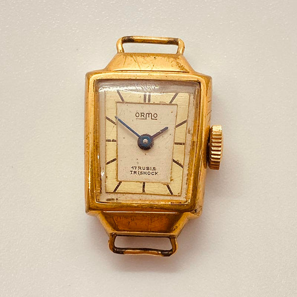 Rectangular Art Deco Ormo 17 Rubis Watch for Parts & Repair - NOT WORKING