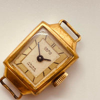 Arte rectangular deco ormo 17 rubis reloj Para piezas y reparación, no funciona