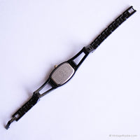 Noir vintage Armitron montre Pour elle | Élégant montre avec des cristaux