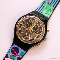 Vintage Swatch Chrono SCB113 COUNT Watch | 1995 Black Chrono Swatch