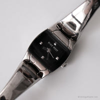 Vintage Nine West Fashion reloj para ella | Pulsera de dial negro reloj