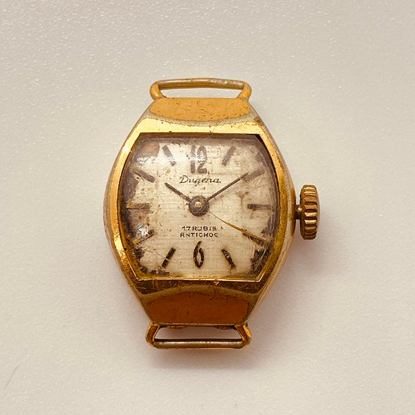 Art Deco Dugena 17 gioielli orologi tedeschi per parti e riparazioni - non funziona
