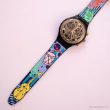 كلاسيكي Swatch Chrono ساعة عدد SCB113 | 1995 بلاك كرونو Swatch
