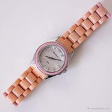 Orologio da moda chic vintage Armitron | Orologio per bracciale in ceramica rosa
