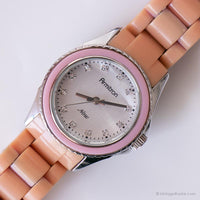 Mode chic vintage montre par Armitron | Bracelet en céramique rose montre