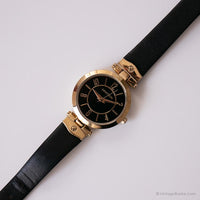 Quadrante nero vintage Armitron Guarda | Elegante orologio da tono d'oro per le donne