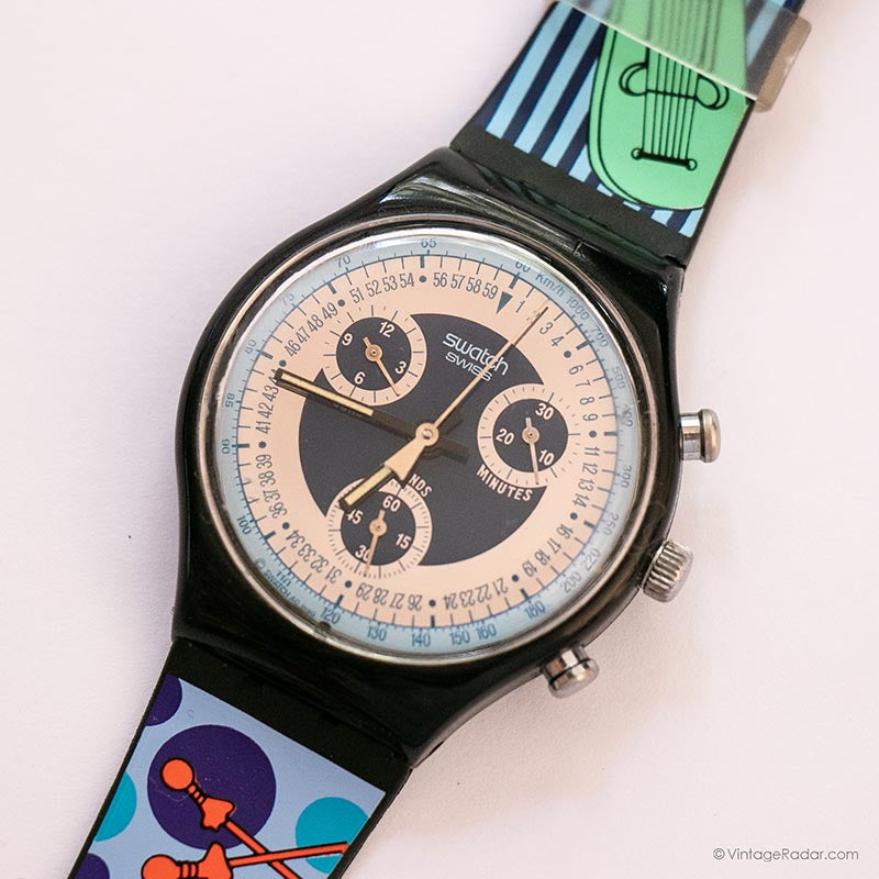 時計 Swatch Chrono SILVER STAR SCN102 Vintage Vintage Swatch Chrono SCN102 SILVER STAR Watch | 90s Swiss Quartz