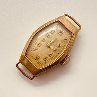 1930 Art déco allemand plaqué or plaqué montre pour les pièces et la réparation - ne fonctionne pas