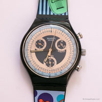 Antiguo Swatch Chrono SCN102 Silver Star reloj | Cuarzo suizo de los 90